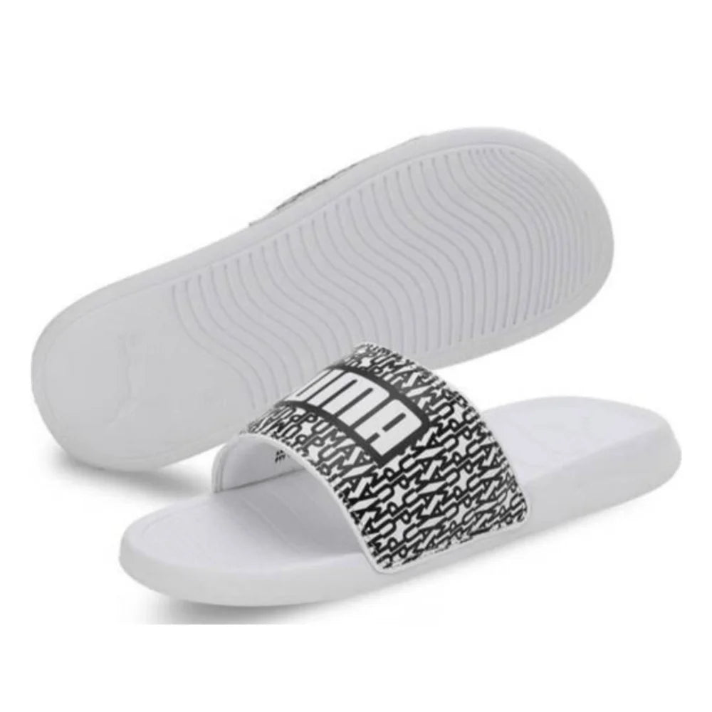PUMA White Graphic Slide Sandals (first copy)
