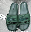 Lacoste Croco Synthetic Slides - Dark Green