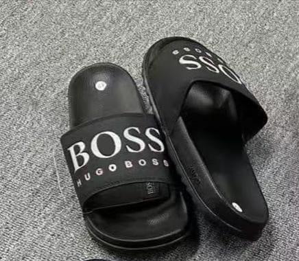 Big Logo Slide Sandals - Black