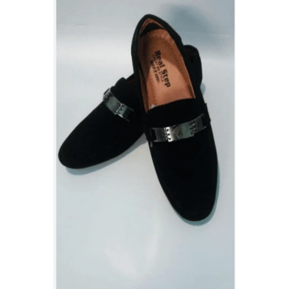 Black Suede-Finish Loafer